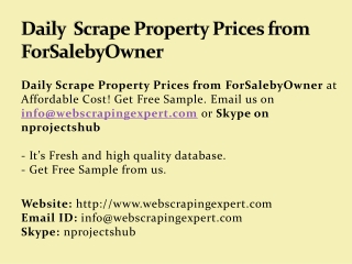 Daily Scrape Property Prices from ForSalebyOwner