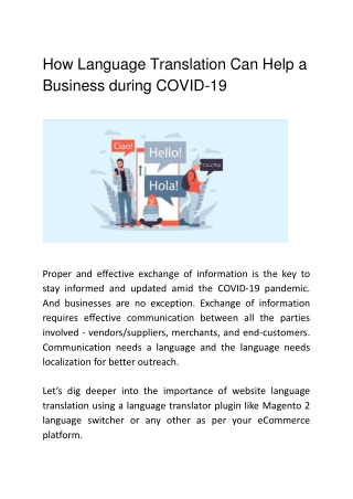 How Language Translation Can Help a Business during COVID-19