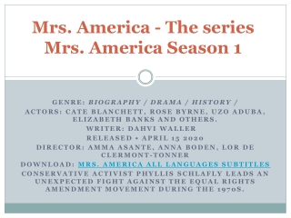 Mrs. America - The series Mrs. America Season 1