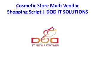 Cosmetic Store Multi Vendor Shopping Script | DOD IT SOLUTIONS