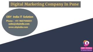 Digital Marketing Company In Pune - OBY India IT Solution