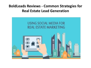BoldLeads Reviews - Common Strategies for Real Estate Lead Generation
