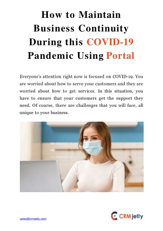 How to Maintain Business Continuity During this COVID-19 Pandemic Using Portal