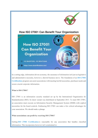 How ISO 27001 Can Benefit Your Organization