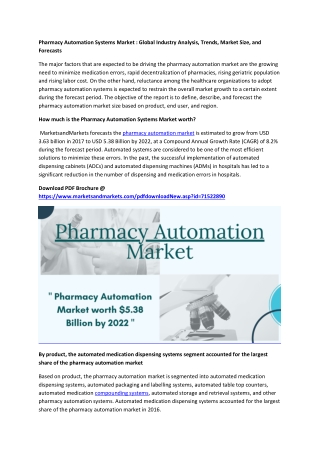 Pharmacy Automation Market to Receive Overwhelming Hike in Revenues by 2022