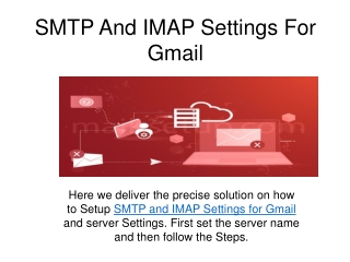 SMTP And IMAP Settings For Gmail