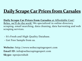 Daily Scrape Car Prices from Carsales