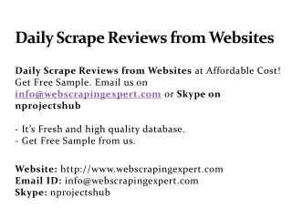 Daily Scrape Reviews from Websites