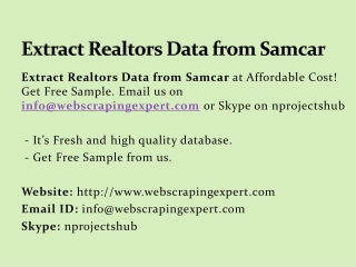 Extract Realtors Data from Samcar