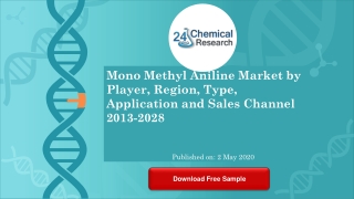 Mono Methyl Aniline Market by Player, Region, Type, Application and Sales Channel 2013 2028
