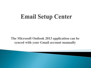 Syncing Email To Outlook 2013 With Mail Account