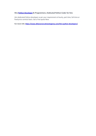 Hire Python Developer & Programmers, Dedicated Python Coder for hire