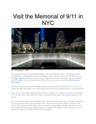 Visit the Memorial of 9/11 in NYC