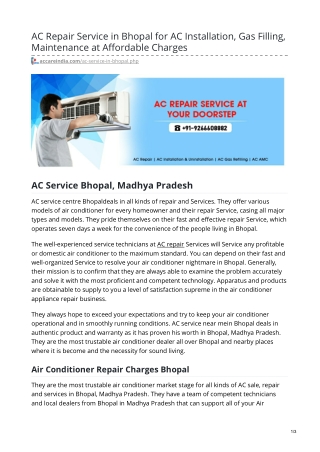 Air Conditioner  Installation Service in Bhopal