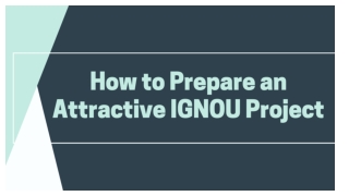How to prepare an attractive IGNOU Project