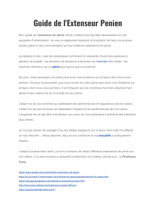Guide Extenseur Penien