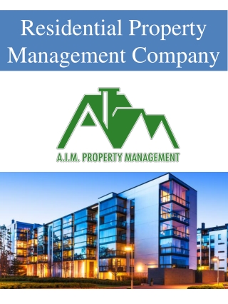 Residential Property Management Company