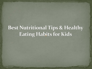 Healthy Eating Habits in Your Children