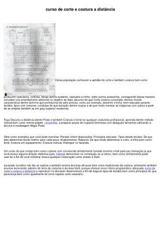 curso de corte e costura a distancia