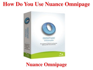 How do you use Nuance omnipage