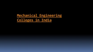 Mechanical Engineering Colleges in India