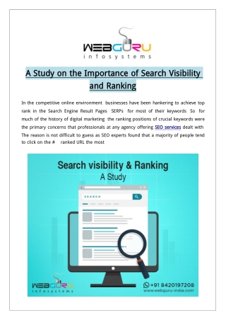 A Study on the Importance of Search Visibility and Ranking