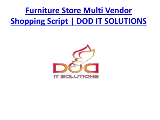 Furniture Store Multi Vendor Shopping Script | DOD IT SOLUTIONS