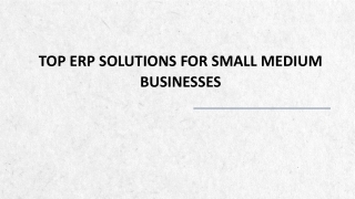 Top ERP solutions for small medium businesses | Nanovise Technologies