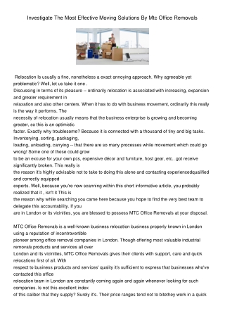 office removals London