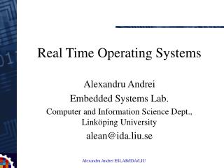 Real Time Operating Systems