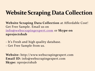 Website Scraping Data Collection