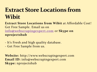 Extract Store Locations from Wibit