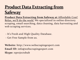 Product Data Extracting from Safeway