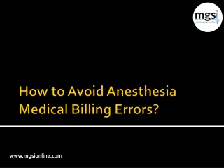 How to Avoid Anesthesia Medical Billing Errors?