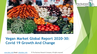 Vegan Market 2020 | Industry Sales, Supply and Consumption Analysis and Forecasts to 2030