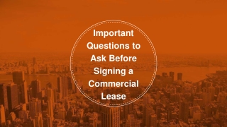 Important Questions to Ask Before Signing a Commercial Lease