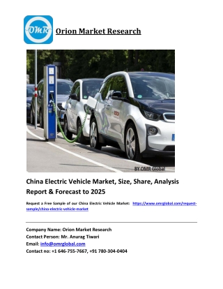 China Electric Vehicle Market Growth, Size, Share, Industry Report and Forecast 2019-2025