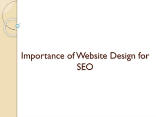 Importance of Website Design for SEO