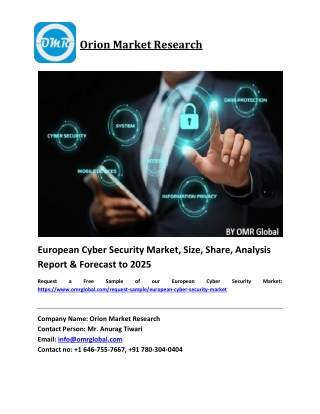 European Cyber Security Market Growth, Size, Share, Industry Report and Forecast 2019-2025
