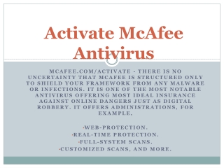 McAfee.com/Activate | Activate McAfee Antivirus
