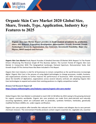 Organic Skin Care Market 2020 Global Size, Growth Insight, Share, Trends