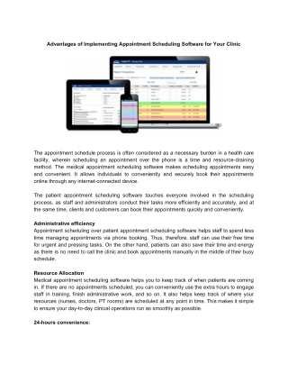 Advantages of Implementing Appointment Scheduling Software for Your Clinic