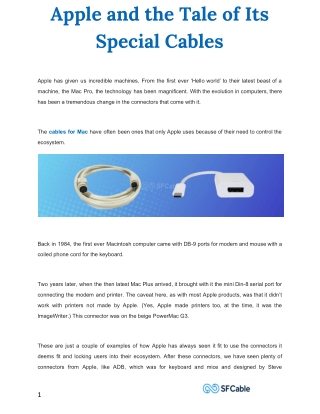 Apple and the Tale of Its Special Cables