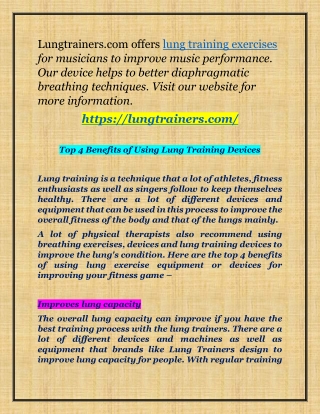 Lung Training Exercises | Lungtrainers.com