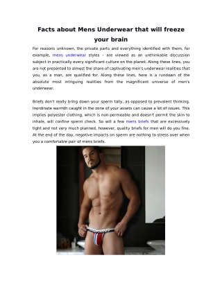 Facts about Mens Underwear that will freeze your brain