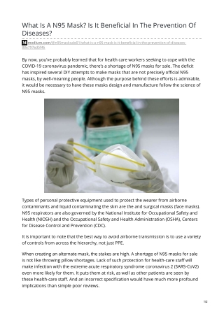 What Is A N95 Mask? Is It Beneficial In The Prevention Of Diseases?