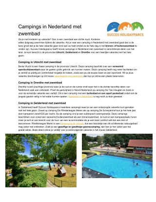 Camping Nederland met zwembad