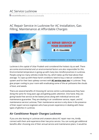 AC Service And Installation in Lucknow