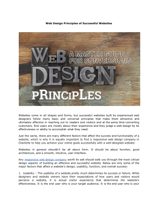 Web Design Principles of Successful Websites | Animink - Charlotte, North Carolina