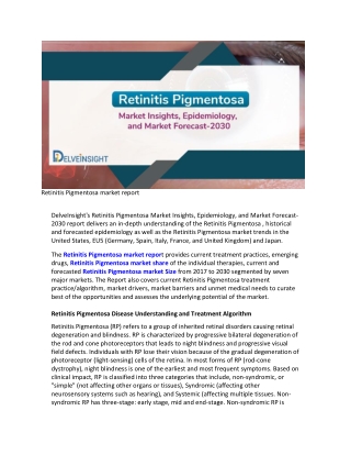 Global Retinitis Pigmentosa market size 2020